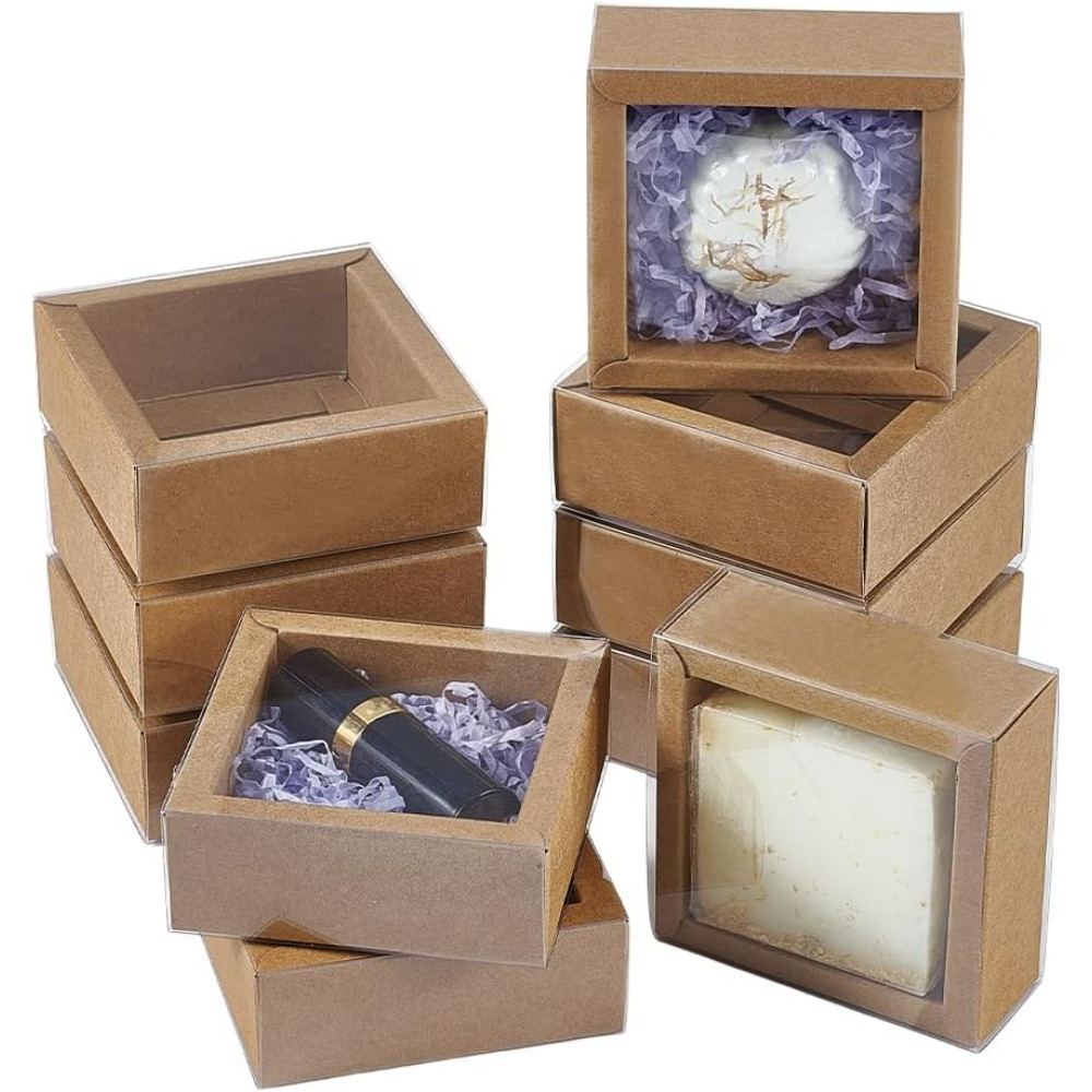 Kraft Paper Box - 16pcs Kraft Paper Drawer Box 3.2x3.3x1.3inch