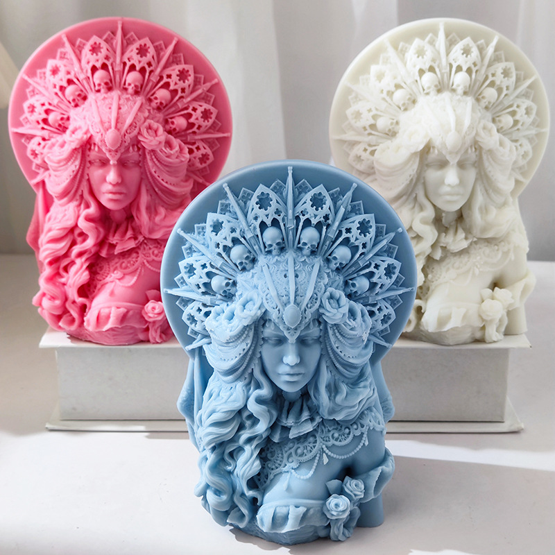 Candle. Queen - DIY Half body skull head queen