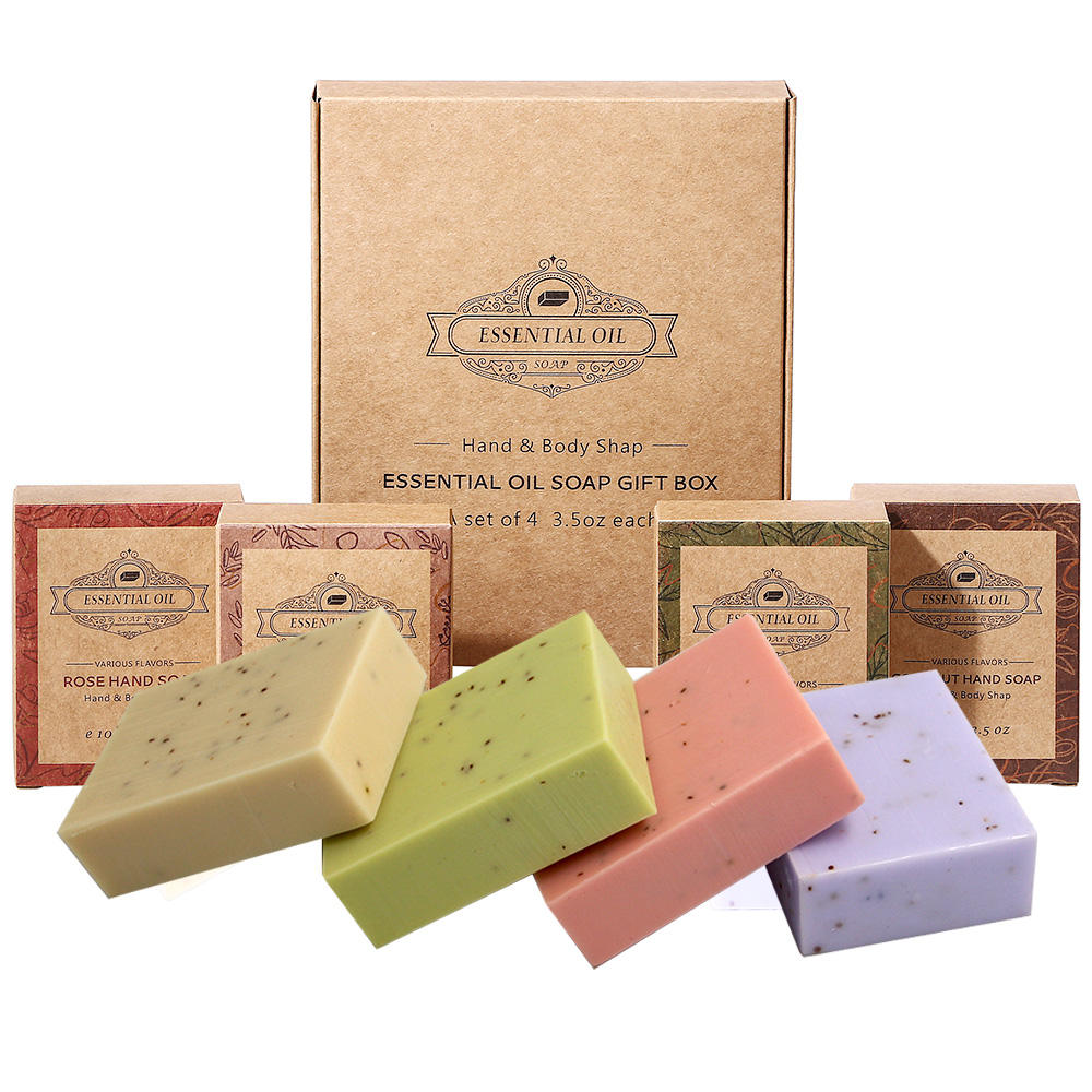 Kraft Paper Box - 4 Pack Of Lavender Frosted Soap