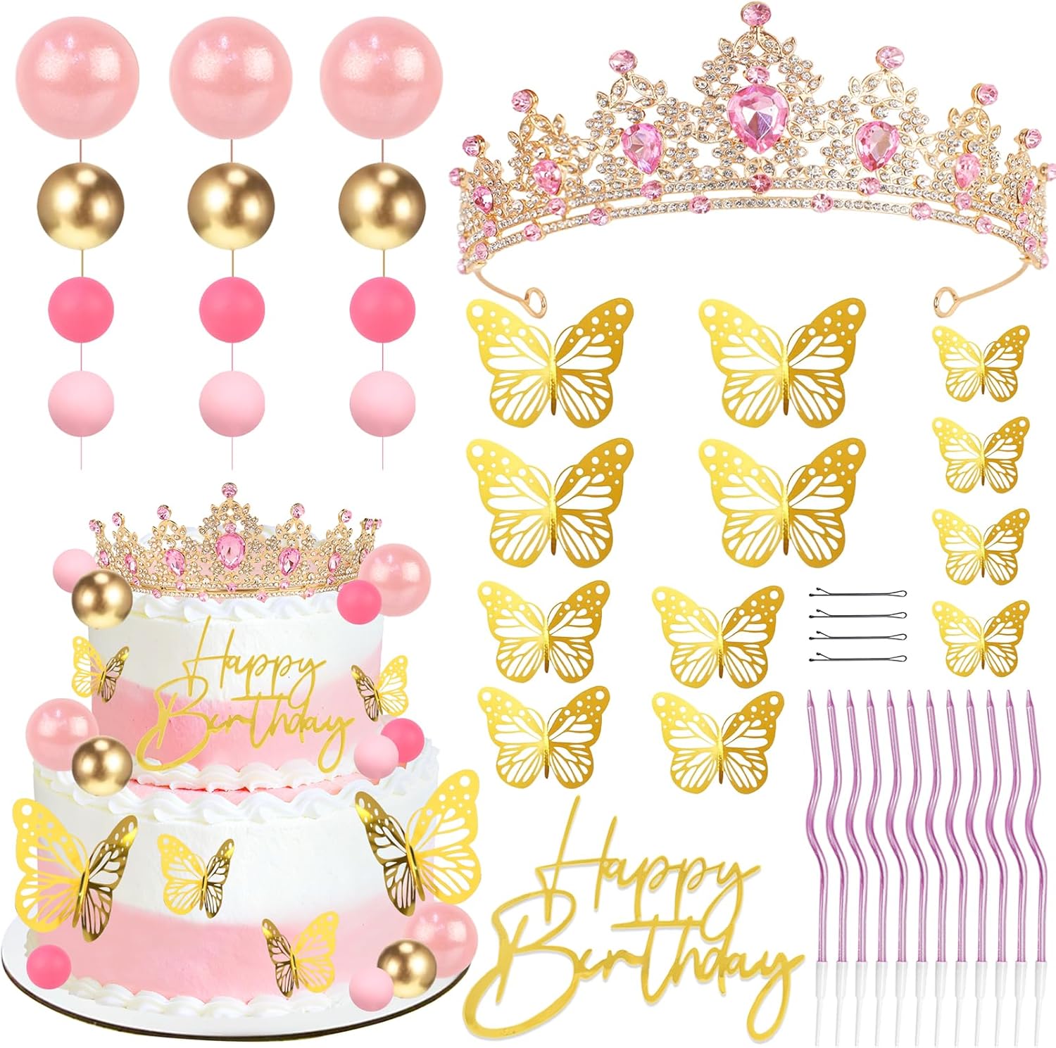 Crown Cake Topper, Corona Para - Candle. Queen ulasan dan harga