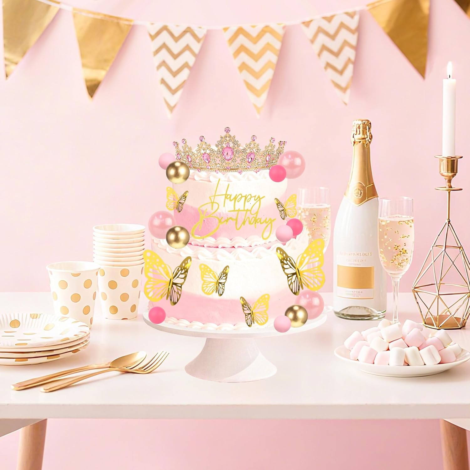 Crown Cake Topper, Corona Para - Candle. Queen ulasan dan harga