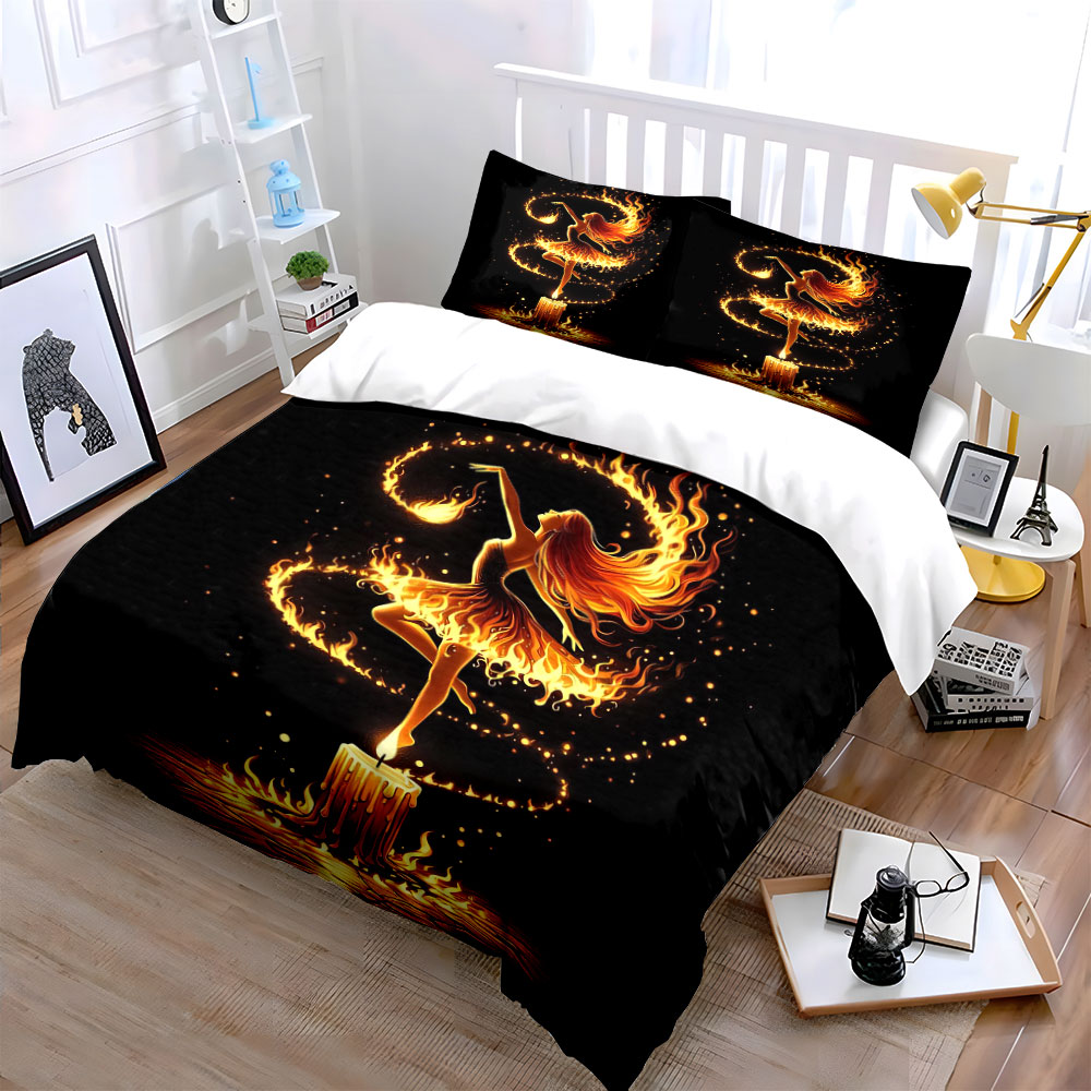 Fiery Dance Candle Art Set Bed - Candle. Queen ulasan dan harga