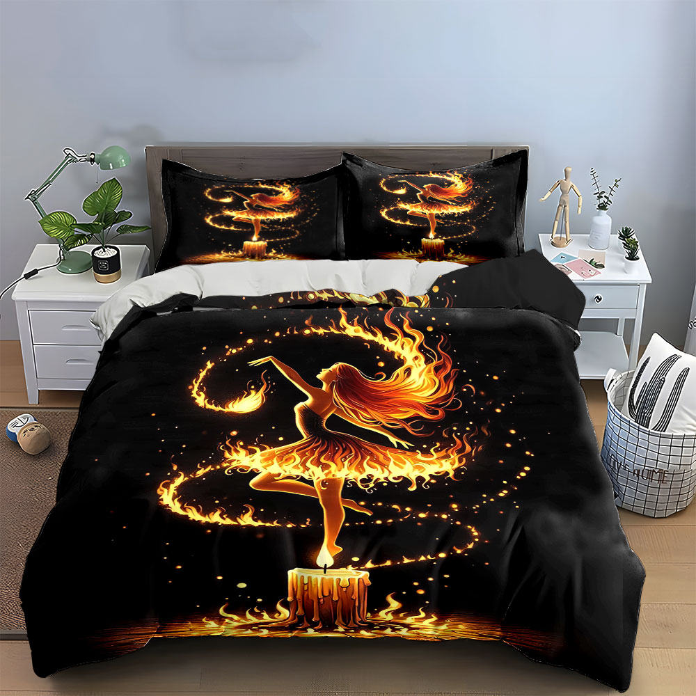 Fiery Dance Candle Art Set Bed - Candle. Queen ulasan dan harga
