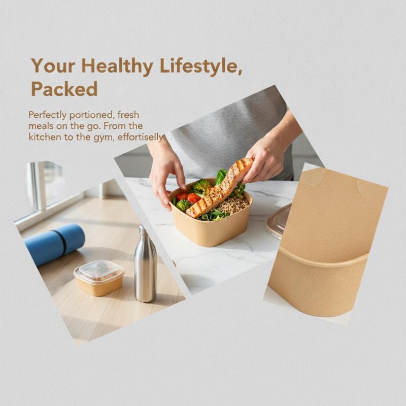 #10Pcs Disposable Lunch Box Kr - Kraft Paper Box ulasan dan harga