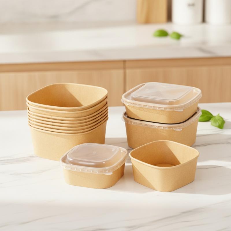 #10Pcs Disposable Lunch Box Kr - Kraft Paper Box ulasan dan harga