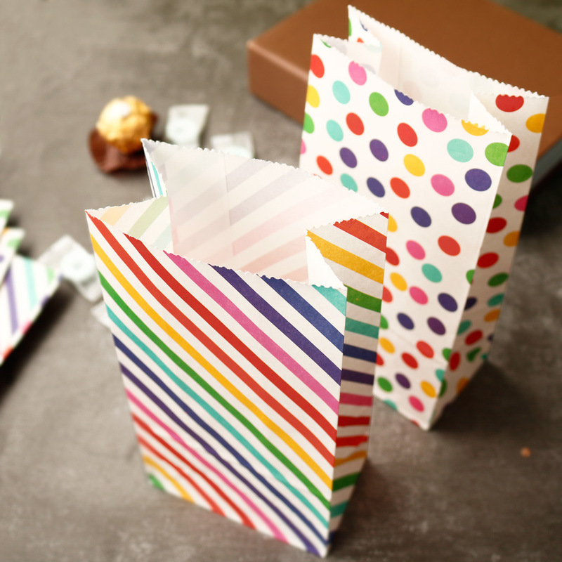 Small Paper Bags Rainbow Print - Kraft Paper Box ulasan dan harga