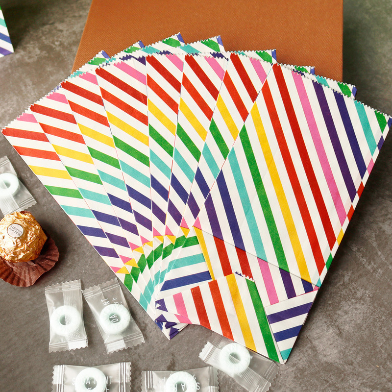 Small Paper Bags Rainbow Print - Kraft Paper Box ulasan dan harga