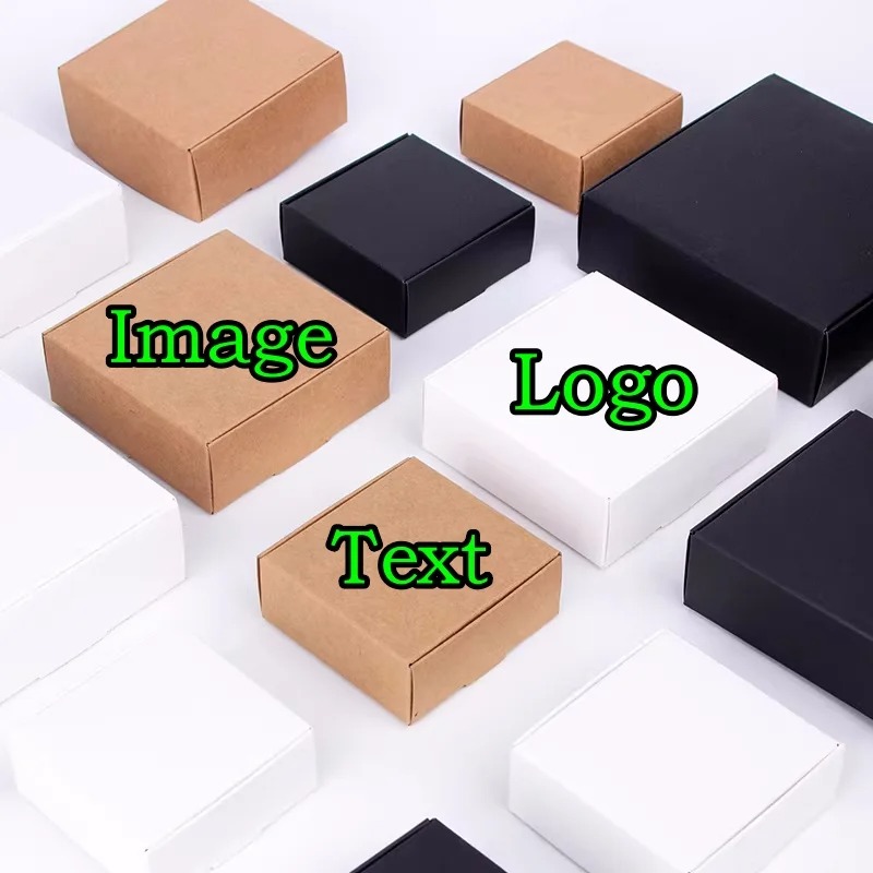 100PCS Eco-Friendly Blank Blac - Kraft Paper Box ulasan dan harga