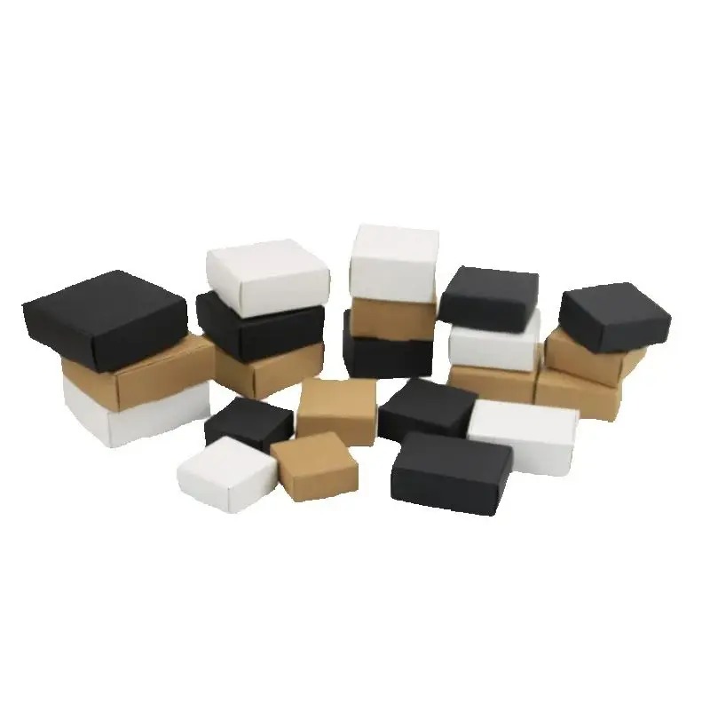 100PCS Eco-Friendly Blank Blac - Kraft Paper Box ulasan dan harga