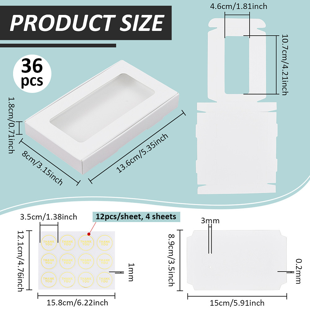 36Pcs Rectangle Kraft Paper St - Kraft Paper Box ulasan dan harga