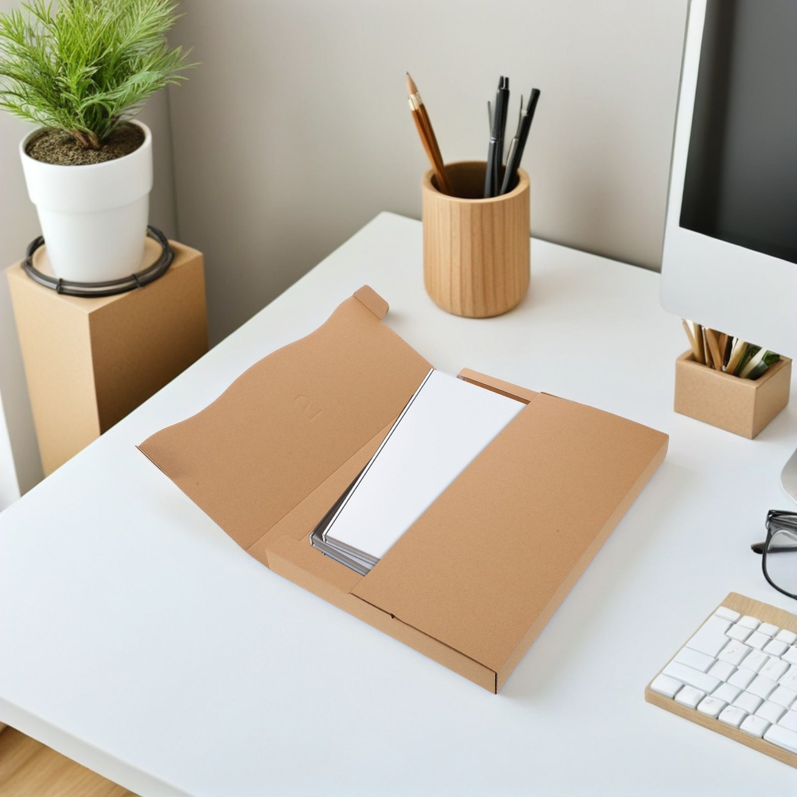 20Pcs Kraft Paper Mailing Boxe - Kraft Paper Box ulasan dan harga